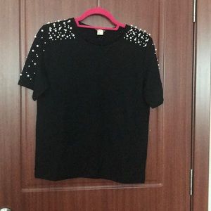 Pearl embellished top